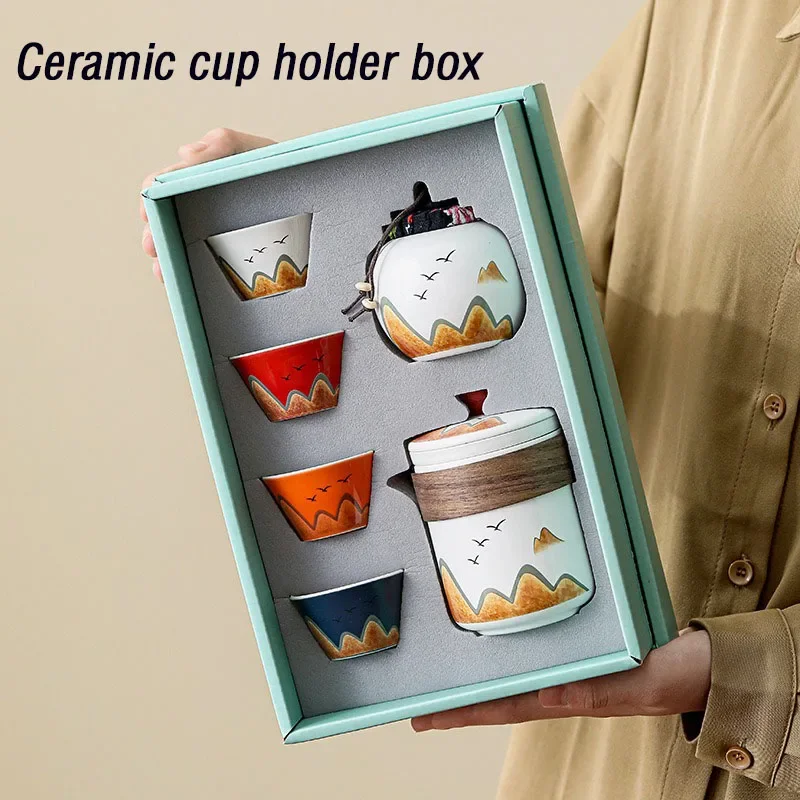 Coffee Tea Game - Gift Box,Chinese Style Ceramic Tea Cup,Porcelain