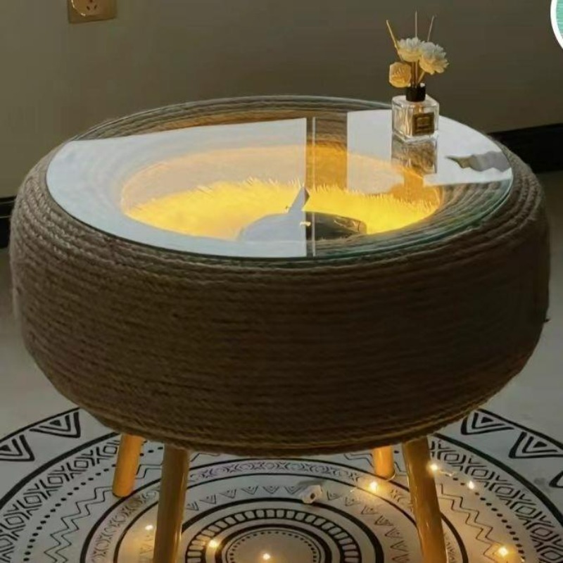 Coffee Tea Picture - Internet-famous tire coffee table finished product