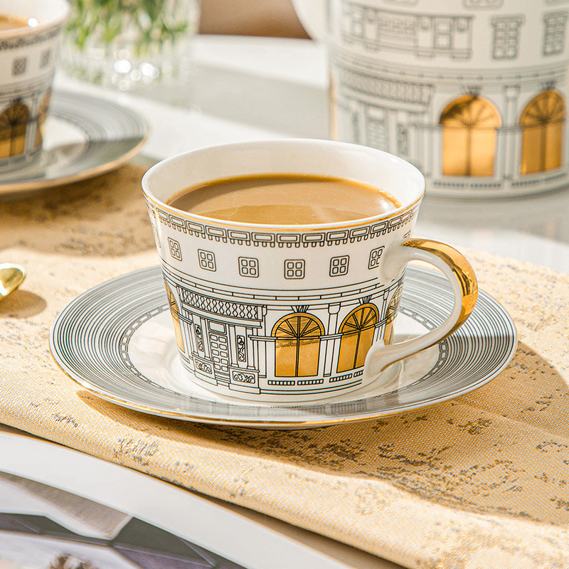 Coffee Tea Game - Architectural Cup and Saucer Coffee Mug