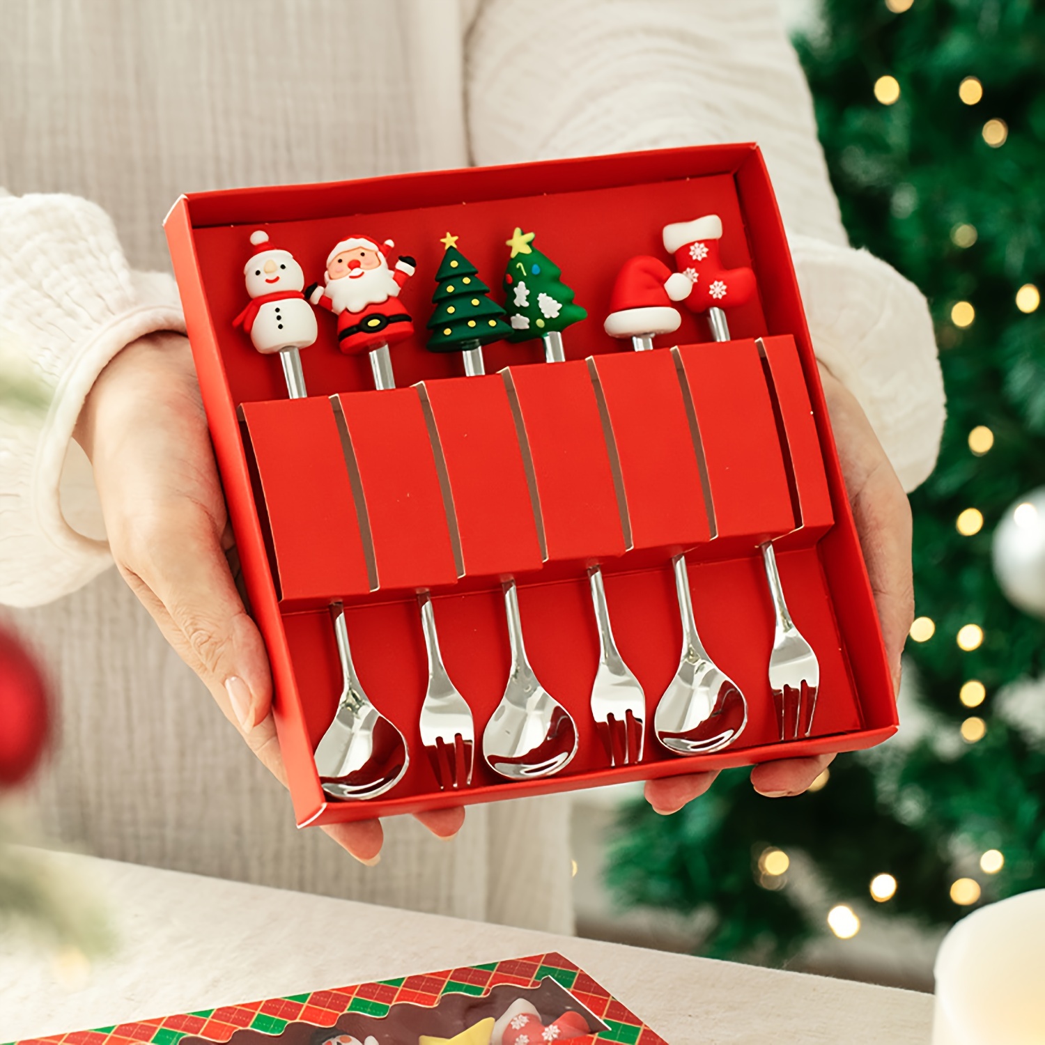 Coffee Tea Game - 1Set Creative Christmas Fork And Spoon