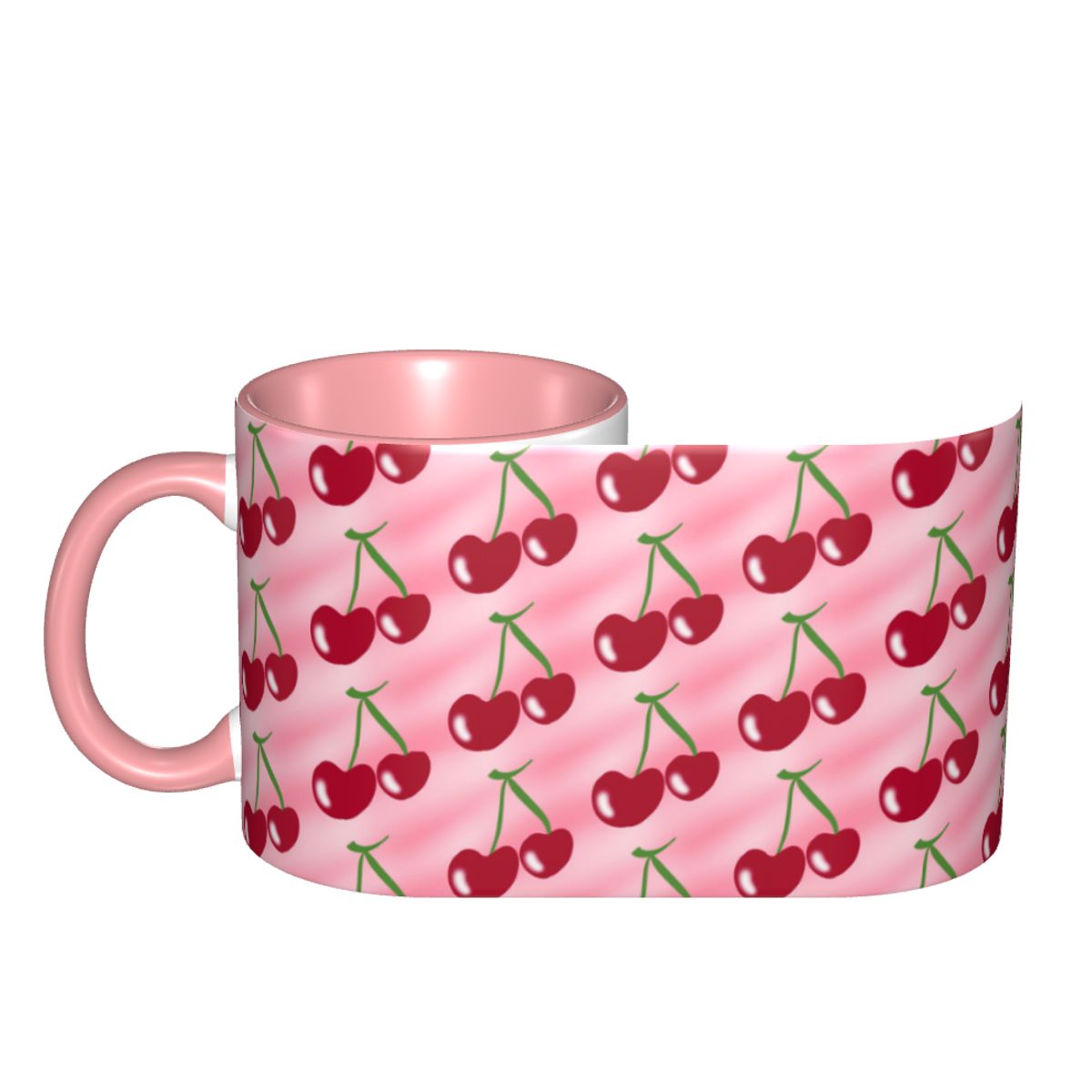 Red Cherry Green Stems Pink Mu - Coffee Tea Green recension och pris