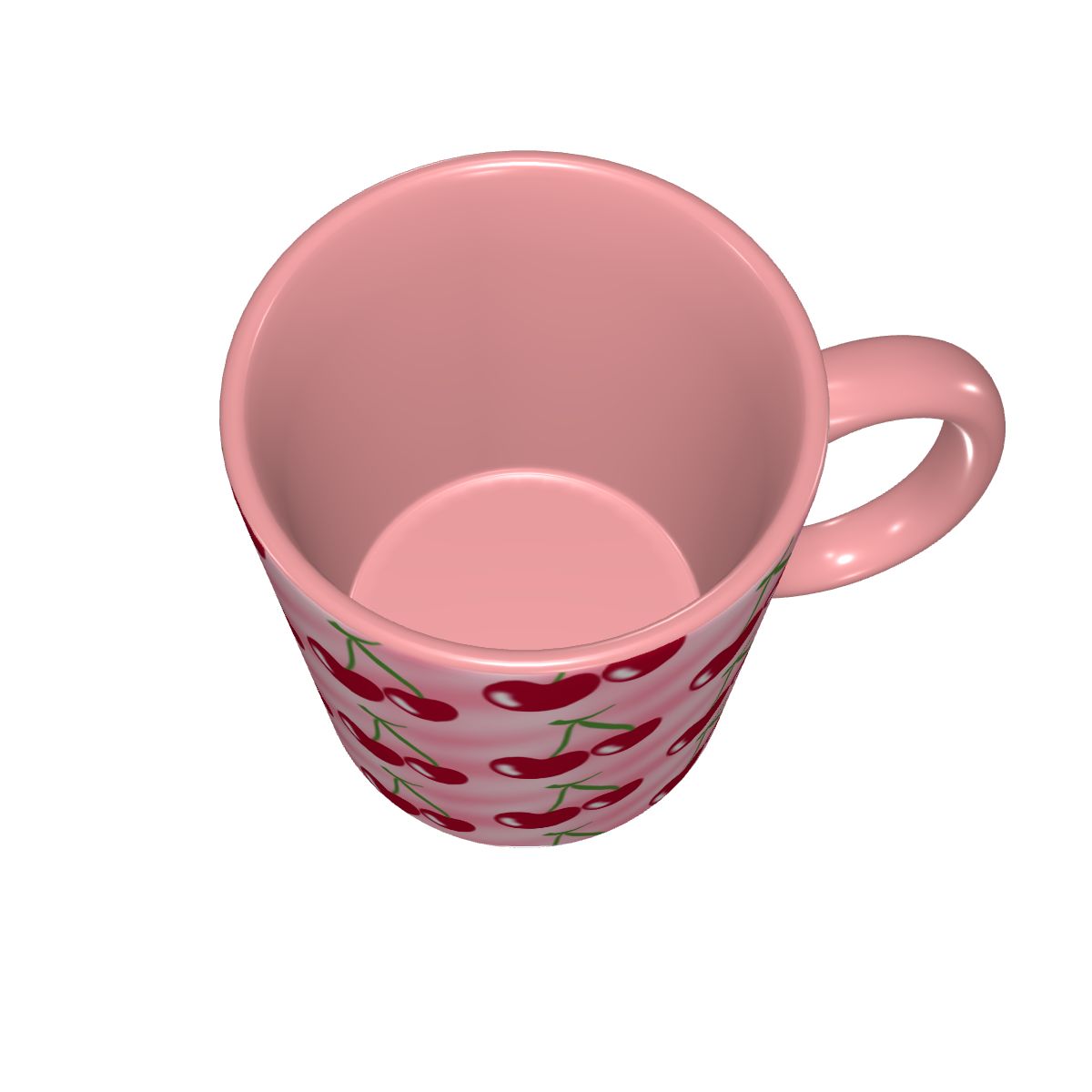 Red Cherry Green Stems Pink Mu - Coffee Tea Green recension och pris