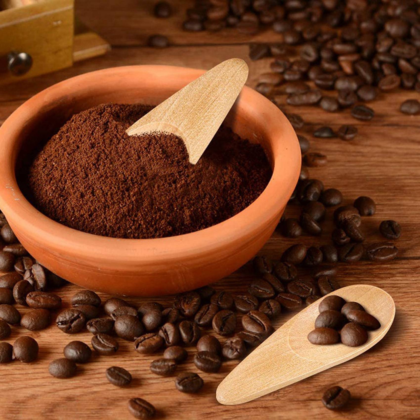 A04G-10 Pieces Mini Wooden Spo - Coffee Tea Etc recension och pris