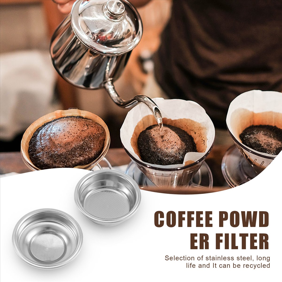 DT34 2PCS Stainless Steel 58mm - Coffee Tea Espresso Machines recension och pris