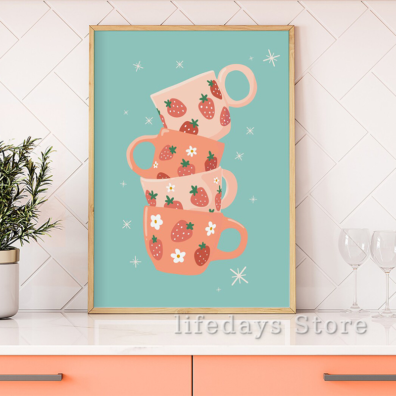 Colourful Kitchen Shelves Post - Coffee Tea Picture recension och pris