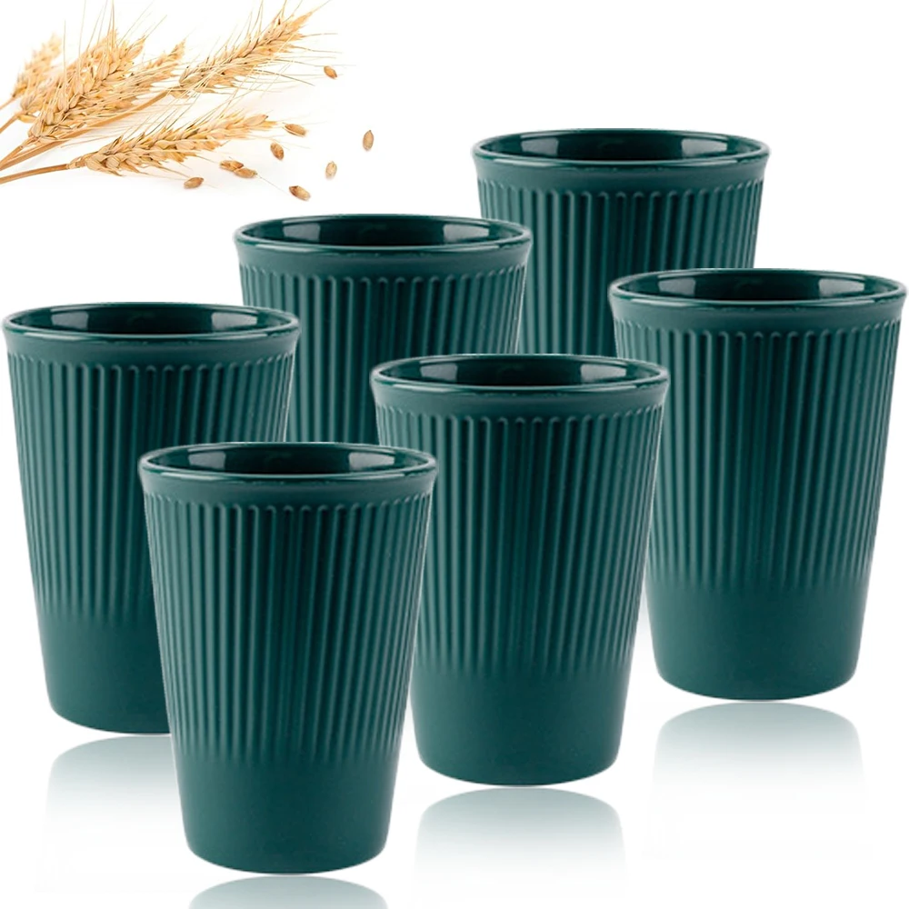 6Pcs Green Washable Wheat Stra - Coffee Tea Green recension och pris
