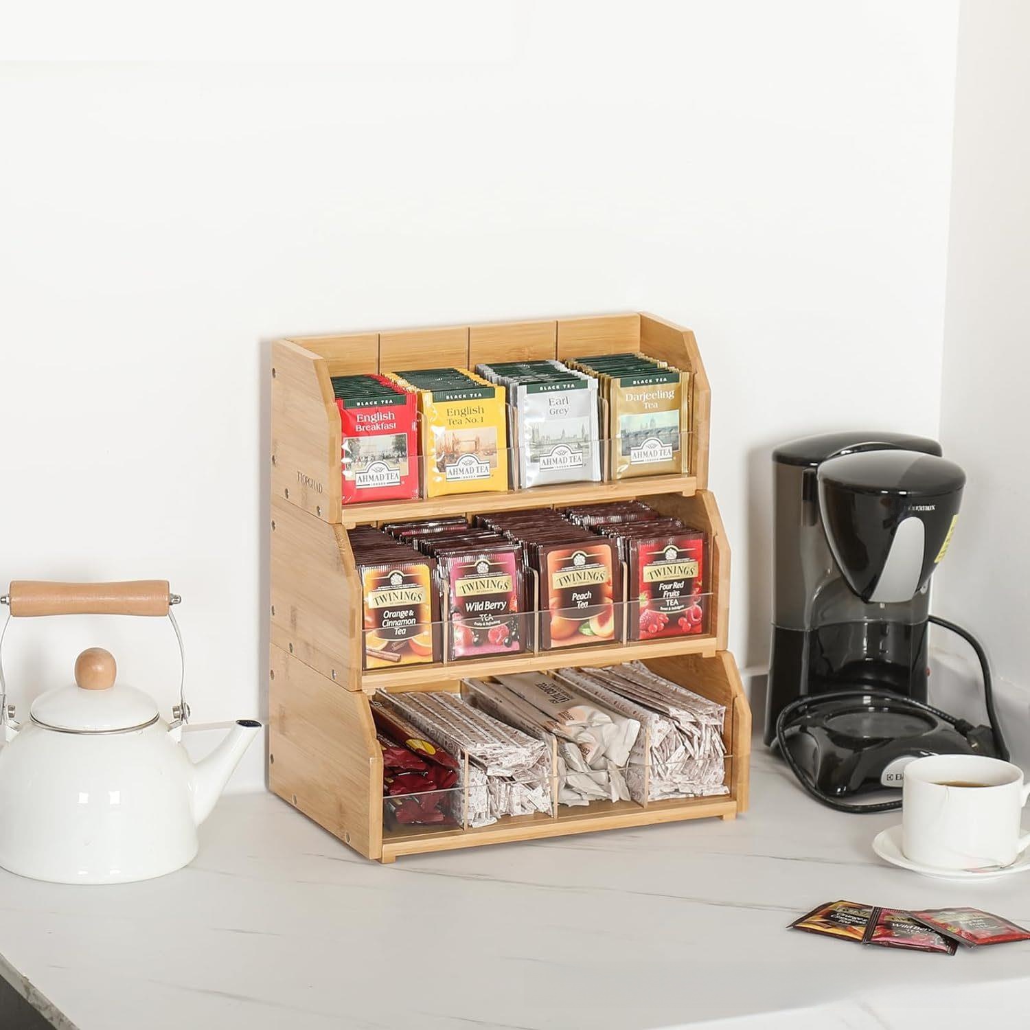 Bamboo Tea Bag Storage Box Thr - Coffee Tea Bags recension och pris