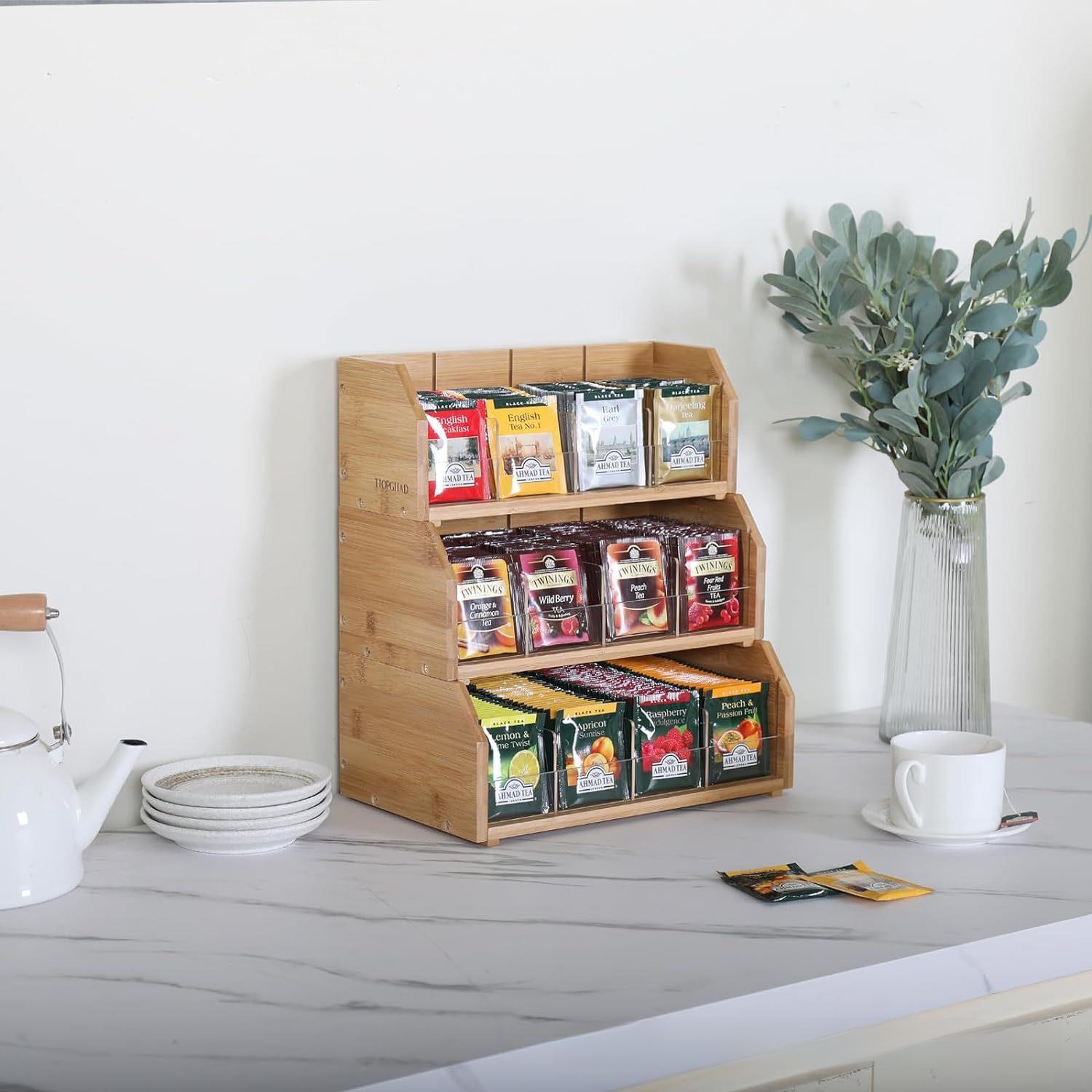 Bamboo Tea Bag Storage Box Thr - Coffee Tea Bags recension och pris