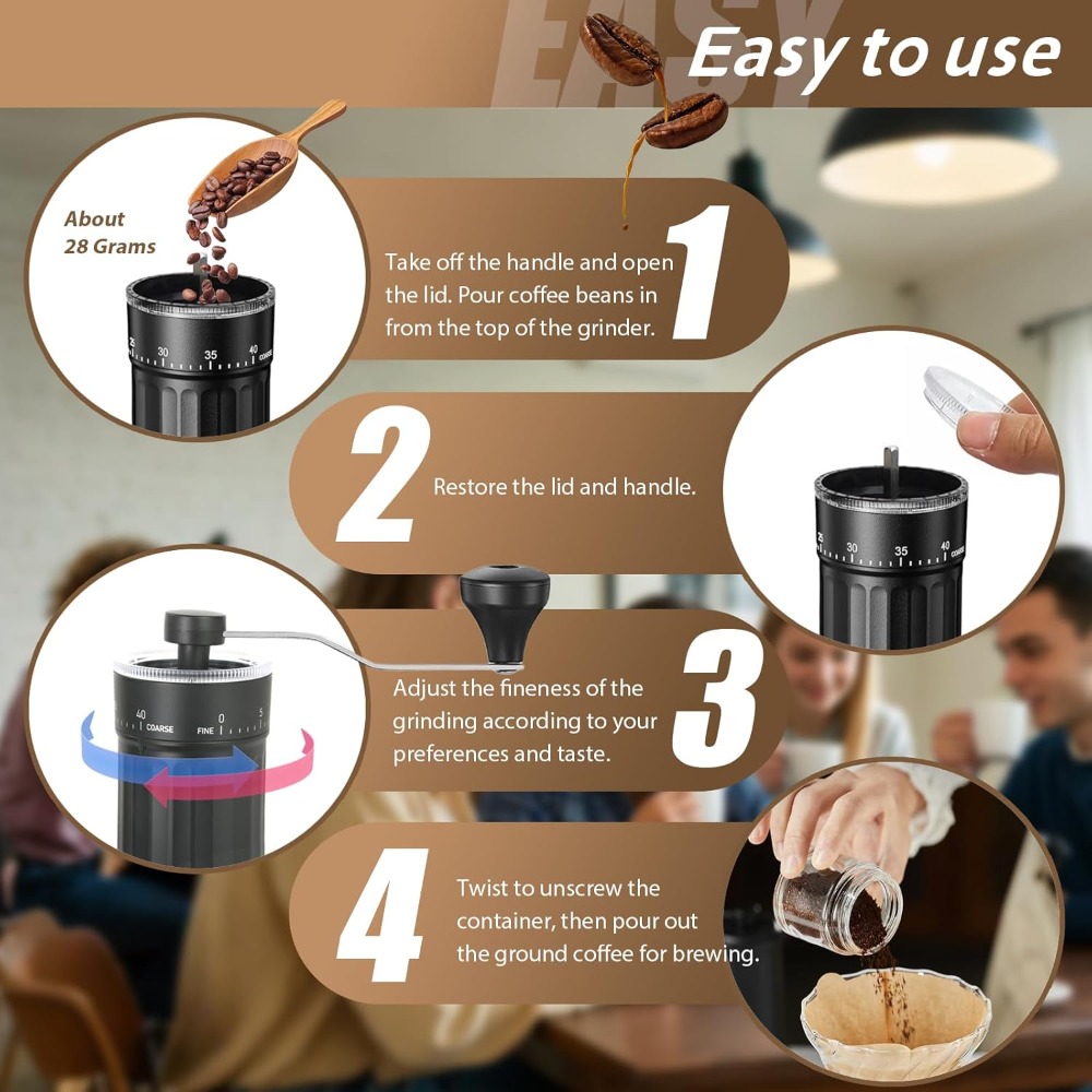 Manual Coffee Grinder with 40  - French Press Coffee & Tea recension och pris