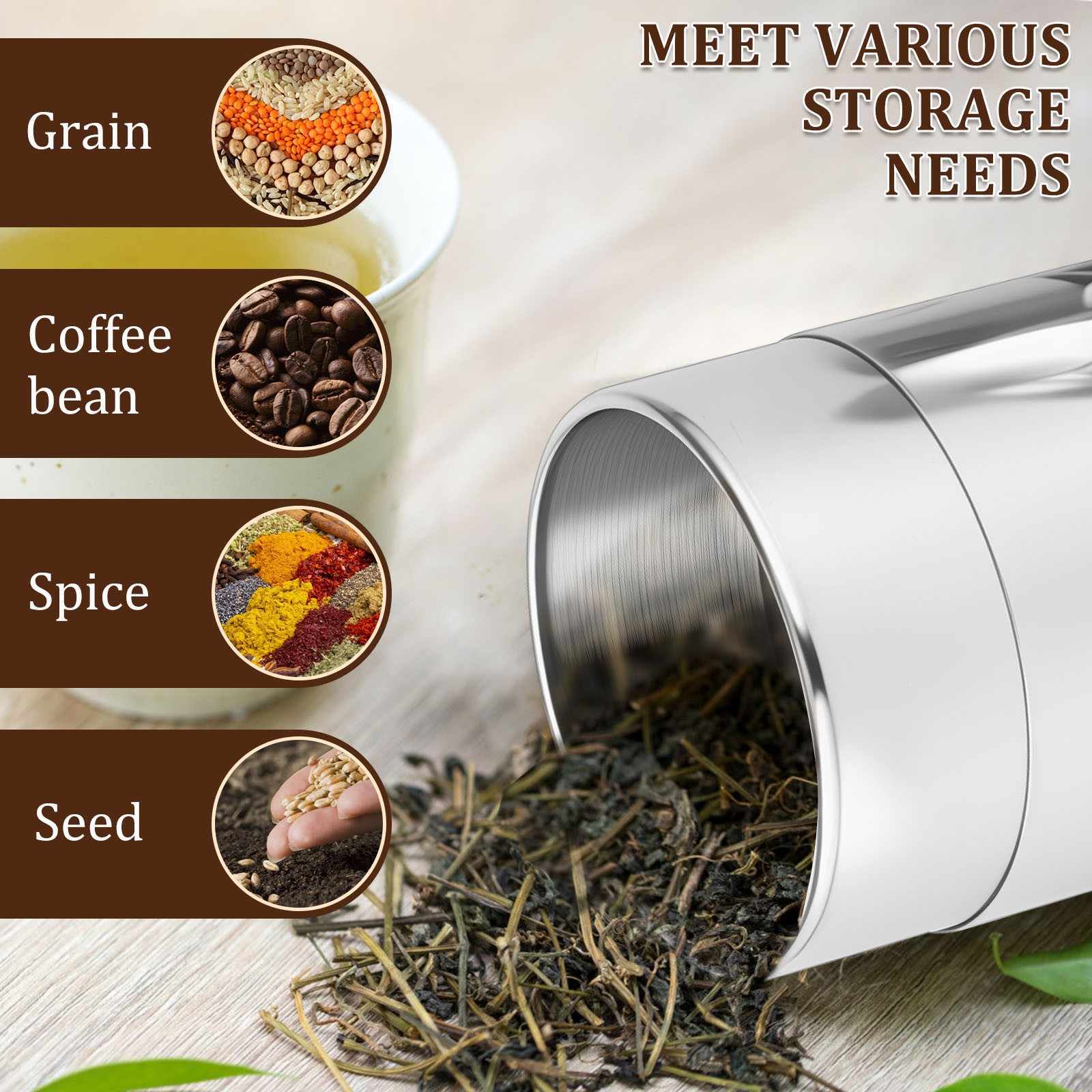 Stainless Steel Tea Leaf Tins  - Coffee Tea Leaf recension och pris