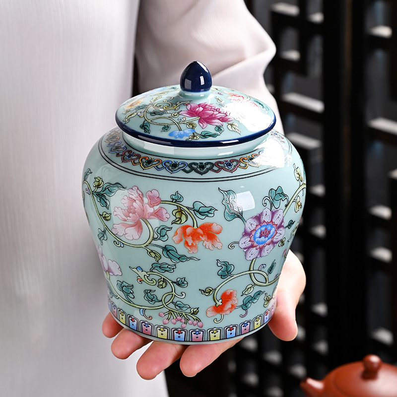 Ceramic tea jar Enamel General - Coffee Tea Green recension och pris
