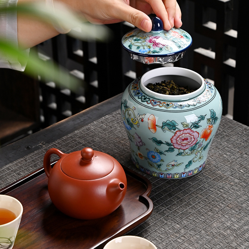Ceramic tea jar Enamel General - Coffee Tea Green recension och pris