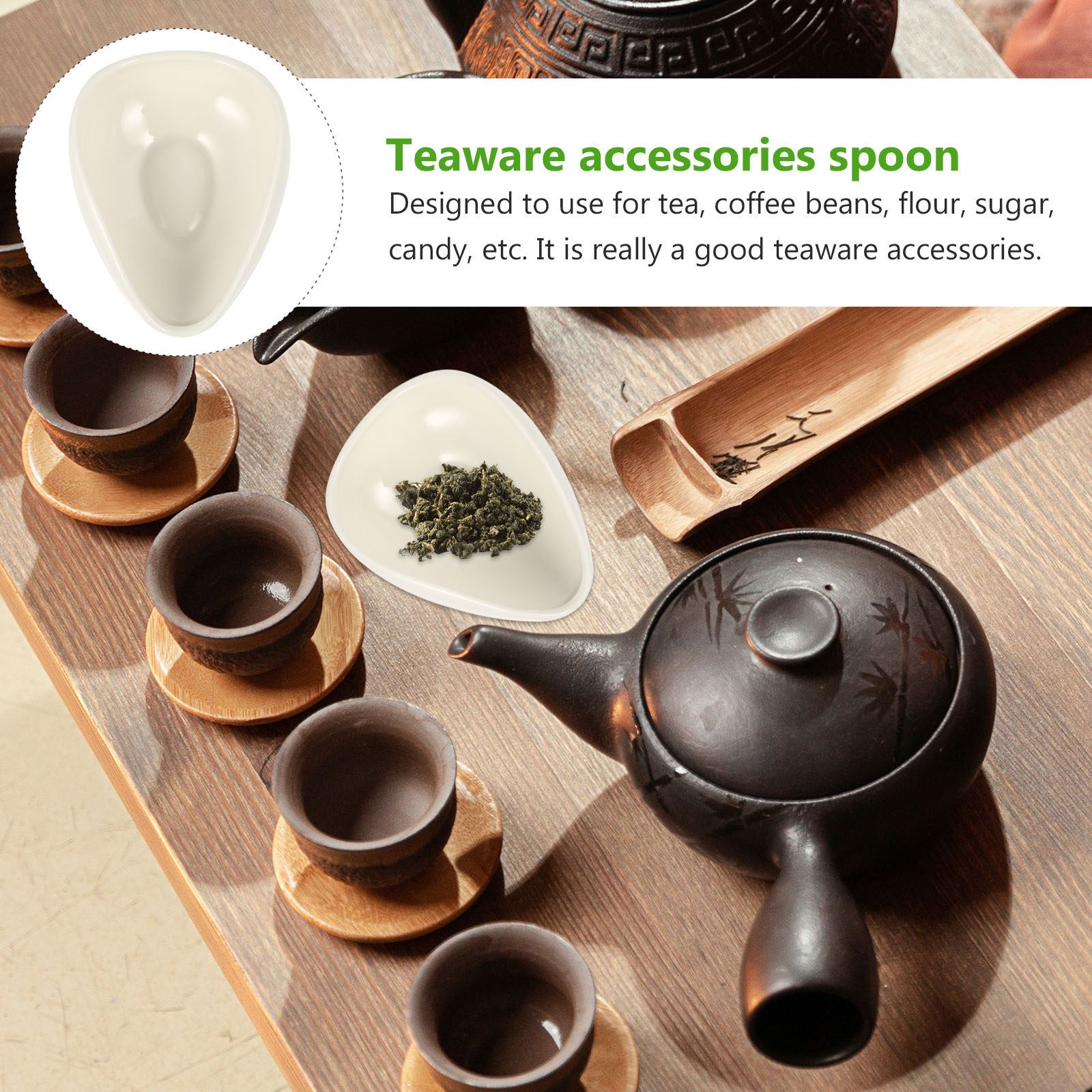 2Pcs Ceramic Tea Scoop for Loo - Coffee Tea Leaf recension och pris