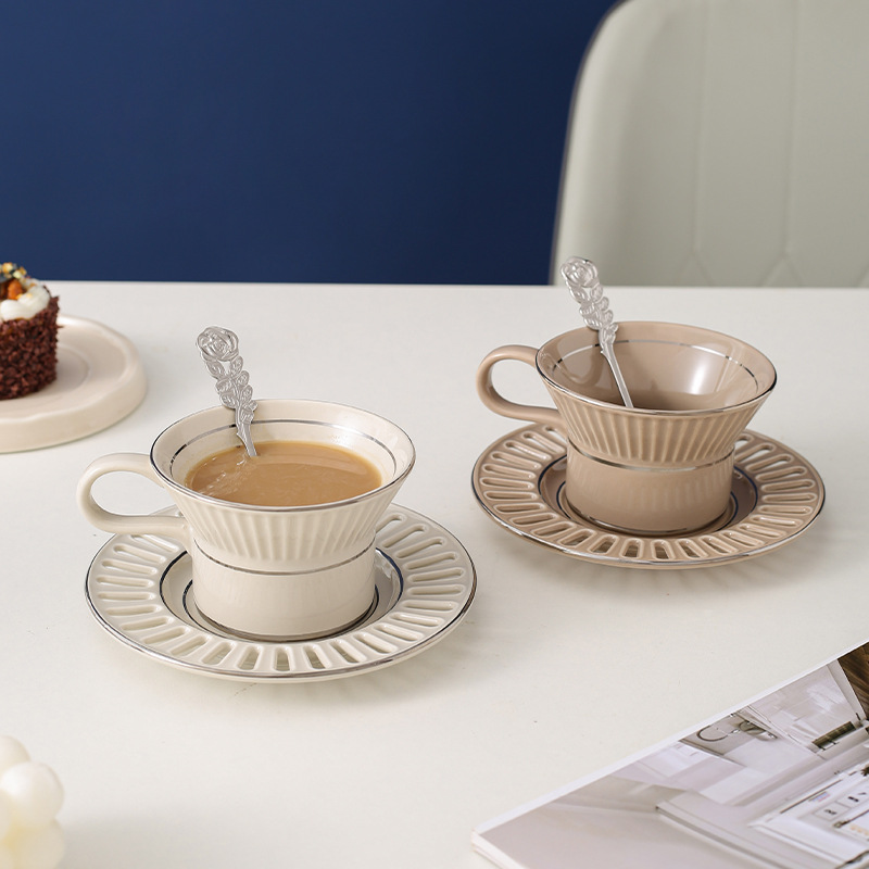 Luxury Ceramic Coffee Cup Dish - Coffee Tea Game recension och pris