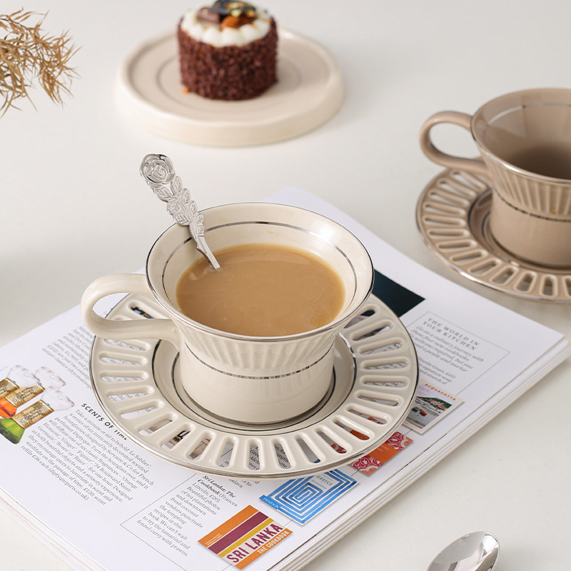Luxury Ceramic Coffee Cup Dish - Coffee Tea Game recension och pris
